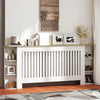 HOMCOM Radiator Cover with Open Storage Shelves, Vertical Slatted Cabinet Shelf Heater Cover for Living Room, Hallway, Extra Large, White (H: 83 / W: 191 / D: 19 cm)