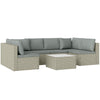 Outsunny Seven-Piece Modular Rattan Set - Light Brown