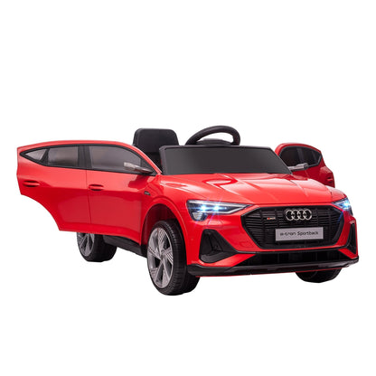HOMCOM Audi E-tron مرخصة، 12 فولت، سيارة ركوب كهربائية للأطفال، سيارة كهربائية للأطفال، مع جهاز تحكم عن بعد للوالدين، أضواء وموسيقى MP3، عجلات تعليق، لعمر 3-5 سنوات، أحمر