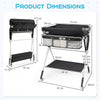 Diaper Changing Station with 3 Position Adjustable Level and 4 Universal Wheels-Black