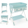Diaper Changing Station with 3 Position Adjustable Level and 4 Universal Wheels-Green