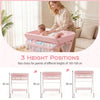 Diaper Changing Station with 3 Position Adjustable Level and 4 Universal Wheels-Pink