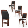 Dining Chair Set of 4 with Padded Seat and Soft Backrest-Brown