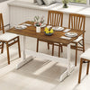Dining Table for 4-6 People Rectangular Kitchen Table with Solid Wood Trestle Base-Walnut