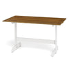 Dining Table for 4-6 People Rectangular Kitchen Table with Solid Wood Trestle Base-Walnut