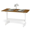 Dining Table for 4-6 People Rectangular Kitchen Table with Solid Wood Trestle Base-Walnut