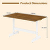 Dining Table for 4-6 People Rectangular Kitchen Table with Solid Wood Trestle Base-Walnut