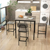 5-Piece Dining Bar Table Set for 4 Counter-Height Dining Table and 4 Bar Chairs-Grey
