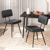 Kitchen Faux Leather Upholstered Dining Chair Set of 2-Black