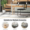 2 Pieces Mid-Century Modern Dining Chair with Cantilever Design-Black