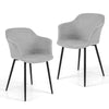 Dining Chairs Set of 2 with Ergonomic Backrest Design and Wide Armrest-Off-White