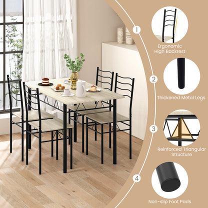 Counter Height Table with Spacious Rectangular Tabletop for Home Restaurant-Natural