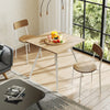 3-Piece Kitchen Dining Room Furniture with Metal Frame and Adjustable Foot Pads-Natural