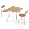 3-Piece Kitchen Dining Room Furniture with Metal Frame and Adjustable Foot Pads-Natural