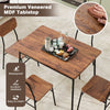 Dining Table Set for 2/4 with Metal Frame and Storage Rack-Coffee-Size 2