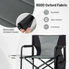 Directors Chair Folding Makeup Artist Chair with Foldable Side Table-Grey