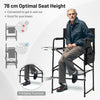 Directors Chair Folding Makeup Artist Chair with Foldable Side Table-Grey