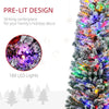 HOMCOM 6' Artificial Prelit Christmas Trees Holiday D√É¬©cor with Colourful LED Lights, Flocked Tips, Berry, Pine Cone