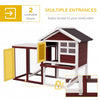 PawHut Rabbit Hutch Outdoor Wooden Guinea Pig Hutch Rabbit Run Bunny Cage Small Animal House Pull-Out Tray, Brown, 124 x 63 x 93 cm