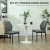 HOMCOM Velvet Dining Chairs Set of 2, Modern Armless Upholstered Kitchen Chairs with Metal Legs, Curved Back and Padded Seat, for Dining Room, Bedroom, Living Room, Grey