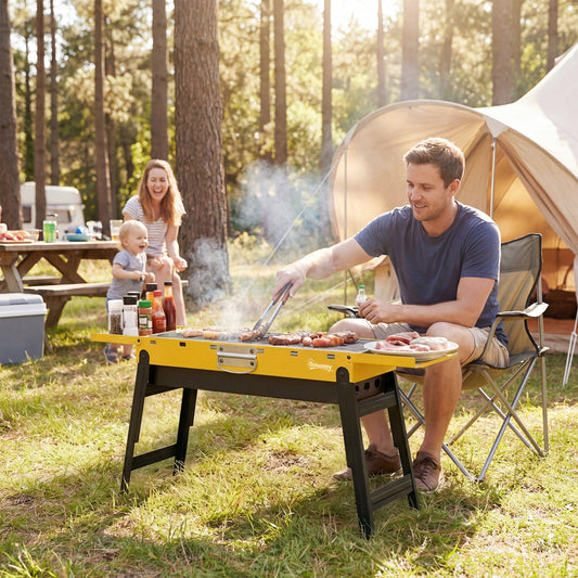 Outsunny Portable BBQ Grill in Yellow