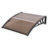 Door Canopy Awning Shelter Front Back Porch Window Roof Outdoor Shade 100*100CM-Brown
