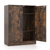 Double Door Storage Cabinet Wooden Sideboard Freestanding Kitchen Cupboard with Doors-Rustic Brown