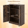Double Door Storage Cabinet Wooden Sideboard Freestanding Kitchen Cupboard with Doors-Rustic Brown