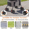 Double Pet Stroller 3 in 1 Foldable with 2 Detachable Carriers Car Seats-Grey