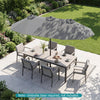 Double-Sided Patio Umbrella with Push Button Tilt and Crank and 12 Ribs-Grey
