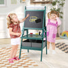 Double-sided Kids Easel with Magnetic Whiteboard and Chalkboard-Dark Green