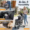 Double Pet Stroller with 2 Detachable Carriers 4-in-1 Foldable Dog Jogger Car Seat-Black