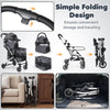 Double Pet Stroller with 2 Detachable Carriers 4-in-1 Foldable Dog Jogger Car Seat-Black