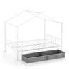 Double Size House Bed with 2 Drawers No Box Spring Needed-White