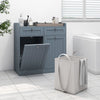Double Tilt-Out Laundry Hamper Cabinet with Removable Baskets-Grey