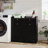 Double Tilt-Out Laundry Hamper Cabinet with Removable Baskets-Black