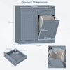 Double Tilt-Out Laundry Hamper Cabinet with Removable Baskets-Grey