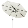 3 Meter Double Vented Outdoor Umbrella with Push Button Tilt and Manual Crank-Beige