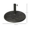 Outsunny 19KG Resin Umbrella Base Garden Parasol Base Stand Round Sun Shade Holder Suitable For Pole Between Î¦38mm to Î¦48mm