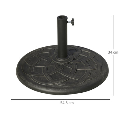 Outsunny 19KG Resin Umbrella Base Garden Parasol Base Stand Round Sun Shade Holder Suitable For Pole Between 38mm to 48mm
