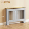 HOMCOM Slatted Radiator Cover, Painted Cabinet with Line Grill Design, 112L Ã 19W Ã 81H cm, Grey