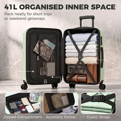 HOMCOM 20Inch Suitcase in Green