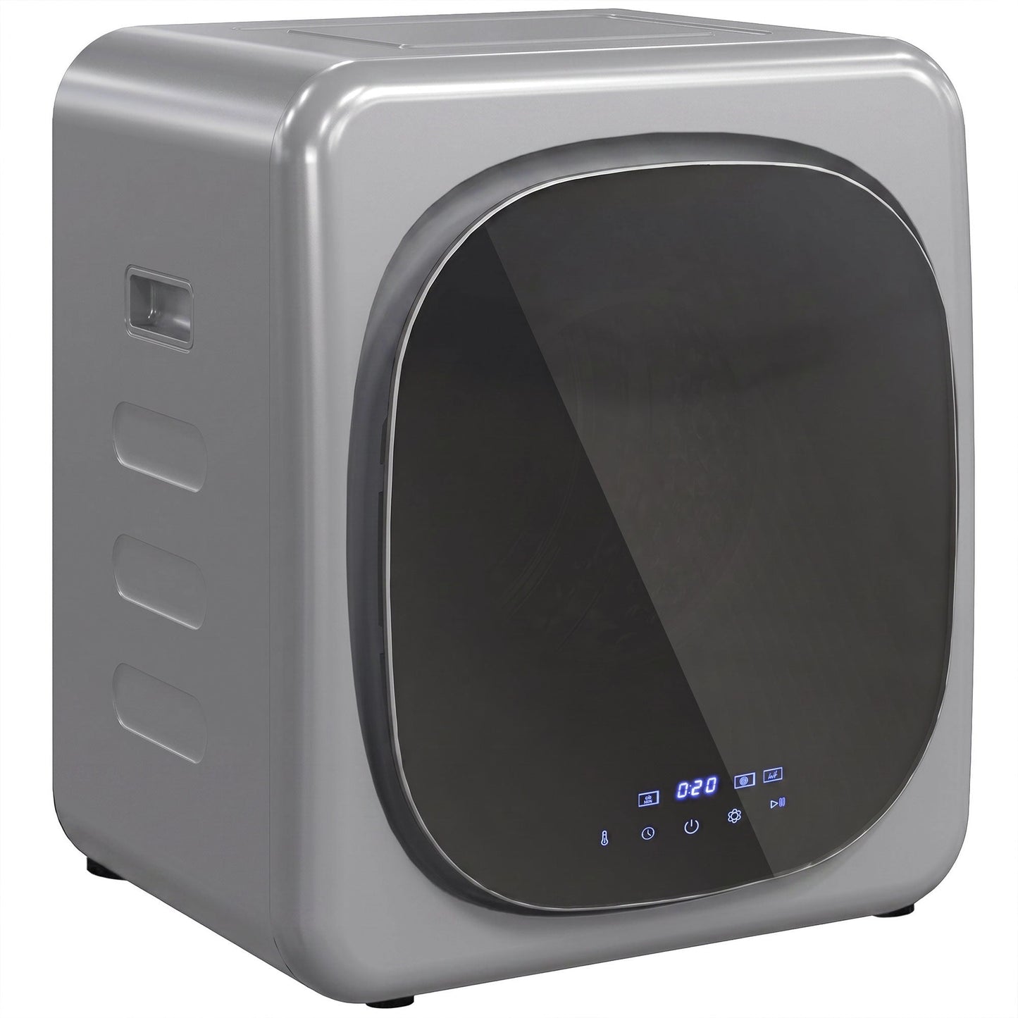 HOMCOM 2.5kg Vented Tumble Dryer with Smart Mode, 800W Compact Tumble Dryer with Stainless Steel Tub, Silver Tone