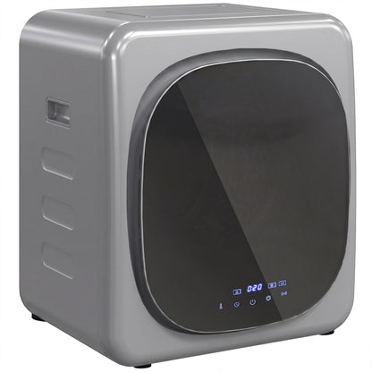 HOMCOM 2.5kg Vented Tumble Dryer with Smart Mode, 800W Compact Tumble Dryer with Stainless Steel Tub, Silver Tone