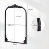 Dramatic Arched Wall Mirror with Baroque Ornate Frame-M