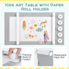 2-in-1 Kids Art Table and Art Easel Set with Chairs-Grey