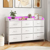 Dresser Storage Organizer with LED Lights for Bedroom-White