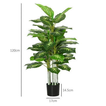 HOMCOM Artificial Evergreen Tree Fake Decorative Plant in Nursery Pot for Indoor Decor, 120cm