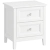 HOMCOM Nightstand with 2 Drawers Modern Bedside Table for Bedroom Living Room White