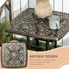 Outsunny Outdoor Patio Side Table with 38mm Dia. Umbrella Hole, Cast Aluminium Patio coffee Table, 54 x 54cm, Bronze Tone